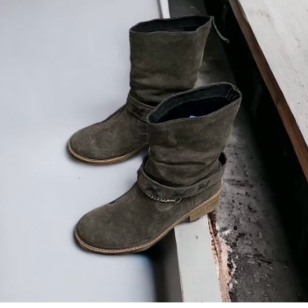 Coolway Black Angus Suede Boot Harness Slouchy Size 39